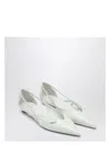 Prada Leather Ballerinas With Cut-out Design And Pointed Toe In White