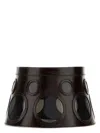 Prada Women Dark Brown Leather Hat
