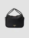 Prada Shoulder Bag Structured Shape Top Handle In Black