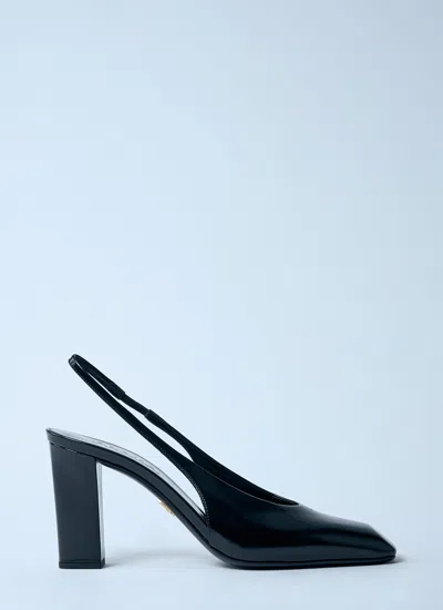 Prada Women Decolette Leather Heels In Black
