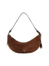 Prada Large Demi-lune Crossbody Bag In Brown