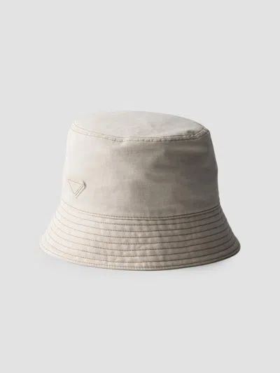 Prada Women's Denim Bucket Hat In Sand