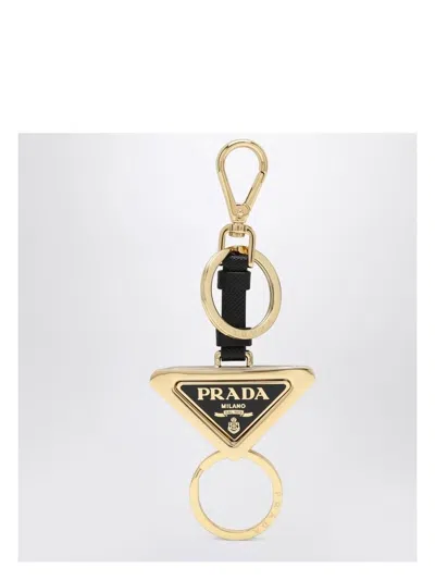 Prada Women's Divisible Black Leather And Key Ring In Metal