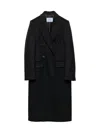 Prada Peak-lapels Coat In Black