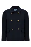 Prada Double-breasted Coat Coats And Trench Coats Blue In Blue