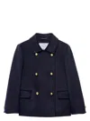 Prada Double-breasted Black Jacket With Gold Buttons And Tailored Fit