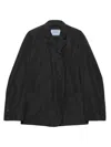 Prada Double-breasted Technical Taffeta Jacket In Black