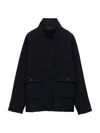 Prada Buttoned Reversible Jacket In Blue