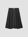 Prada Double Wool Midi-skirt In Black