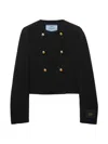 Prada Wool-blend Double-breasted Jacket In Black