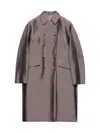 Prada Double-breasted Wool And Silk Coat In Gray