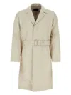 Prada Dove Grey Cotton Blend Overcoat