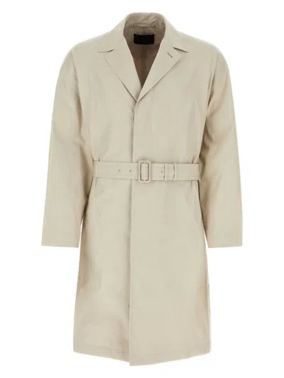 PRADA WOMEN'S DOVE COTTON BLEND OVERCOAT