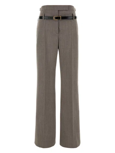 PRADA WOMEN'S DOVE WOOL BLEND PANT