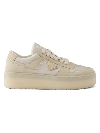 Prada Women's Downtown 50mm Logo Sneakers In Nude