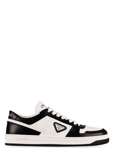 PRADA WOMEN'S DOWNTOWN LEATHER LOW-TOP SNEAKERS