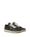 Prada Downtown Nappa Leather Sneakers In Black