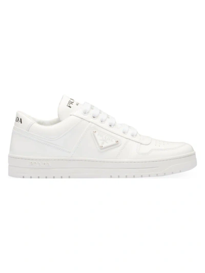 Prada Women's Downtown Patent Leather Sneakers In White