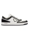 Prada Women's Downtown Perforated Leather Sneakers In White Black