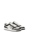Prada Downtown Sneaker Aus Perforiertem Leder In White/black