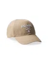 Prada Cotton Drill Baseball Cap In Beige Khaki