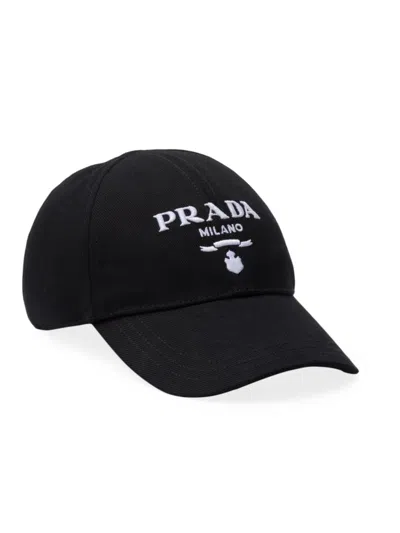 Prada Women's Drill Baseball Cap In Black