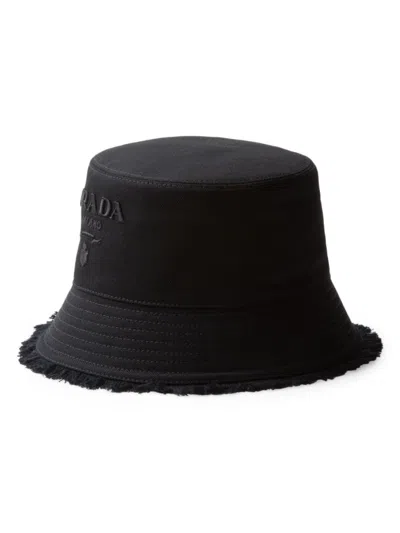 Prada Drill Bucket Hat In Black