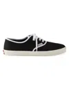 Prada Canvas Low Top Sneaker In Black