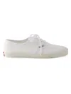 Prada Women's Drill Cotton Low-top Sneakers In White