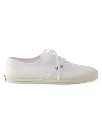Prada Women's Drill Cotton Low-top Sneakers In White