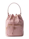 Prada Re-nylon Triangle-logo Drawstring Bucket Bag In Pink
