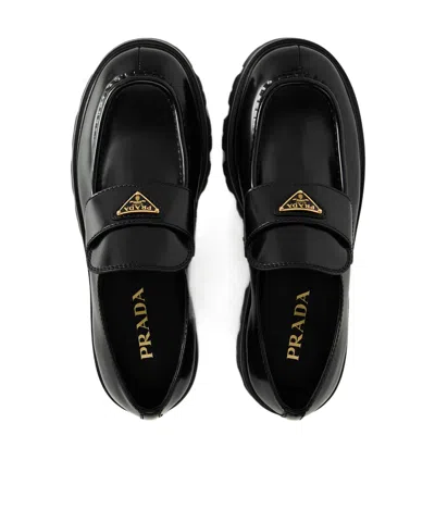 Prada Women's Durable Cushioned Loafers In Black