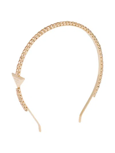 Prada Women's Embellished Brass Headband In Gold