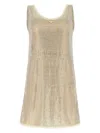 Prada Logo Plaque Embellished Sleeveless Dress