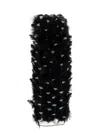 Prada Organza Dress Feather Embellishments In Black