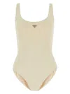Prada Costume Intero In Nylon Stretch Decorato Donna