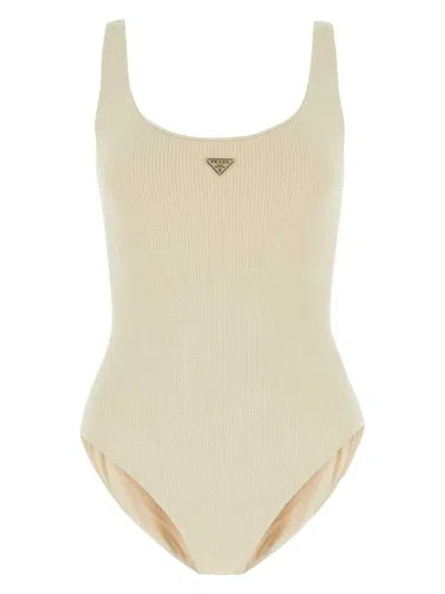 PRADA WOMEN'S EMBELLISHED STRETCH NYLON SWIMSUIT