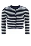 Prada Navy Blue Embroidered Boucle Cardigan