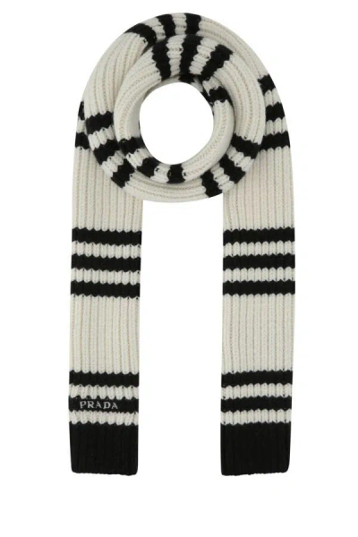 Prada Woman Embroidered Cashmere Scarf In Multicolor