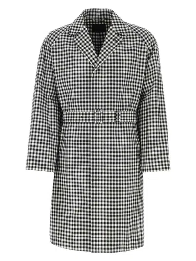 PRADA WOMEN'S EMBROIDERED COTTON OVERCOAT