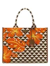 Prada Large Embroidered Fabric Shopping Bag