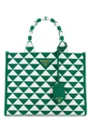 Prada Women Embroidered Fabric Small Symbole Shopping Bag