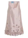Prada Crystal-embellished Mini Dress In Pink & Purple