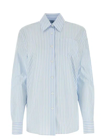 PRADA WOMEN'S EMBROIDERED POPLIN SHIRT