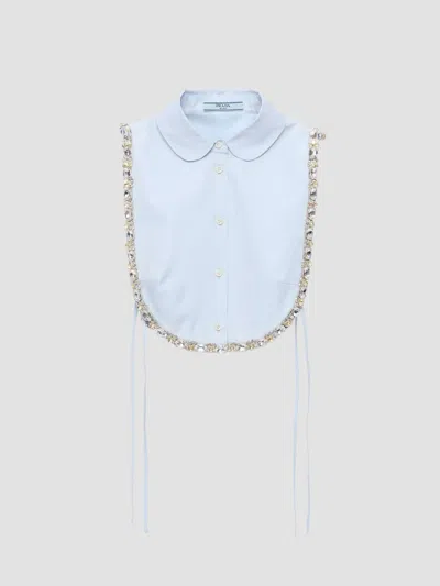 PRADA WOMEN'S EMBROIDERED POPLIN TIE VEST