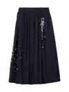 Prada Embroidered Rush Stitch Midi-skirt In Blue