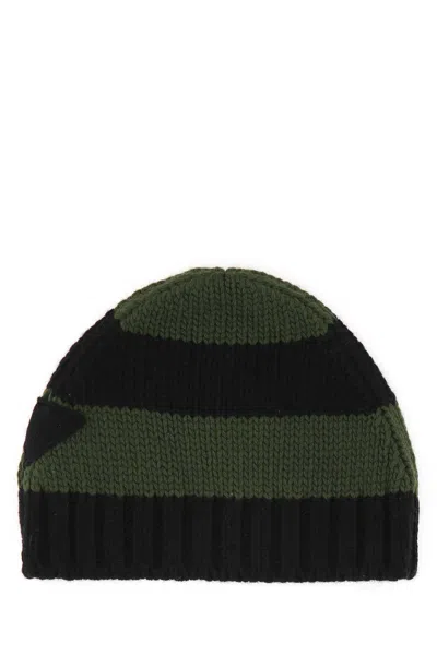 Prada Women Embroidered Wool Blend Beanie Hat