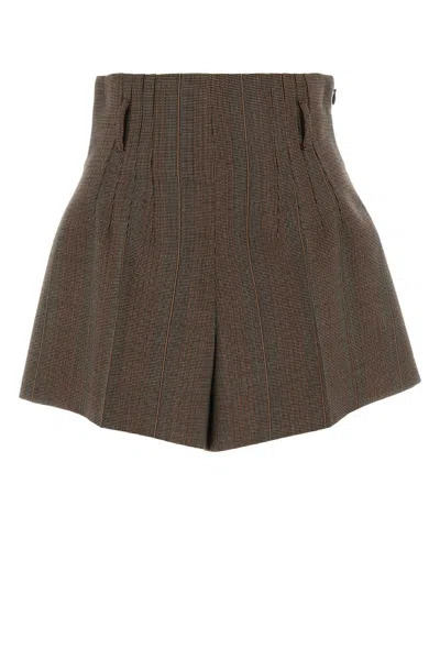 Prada Women Embroidered Wool Shorts