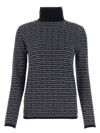 Prada Superfine Wool Turtleneck Sweater With Intarsia Logo
