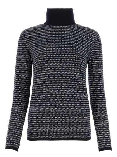 PRADA WOMEN'S EMBROIDERED WOOL SWEATER